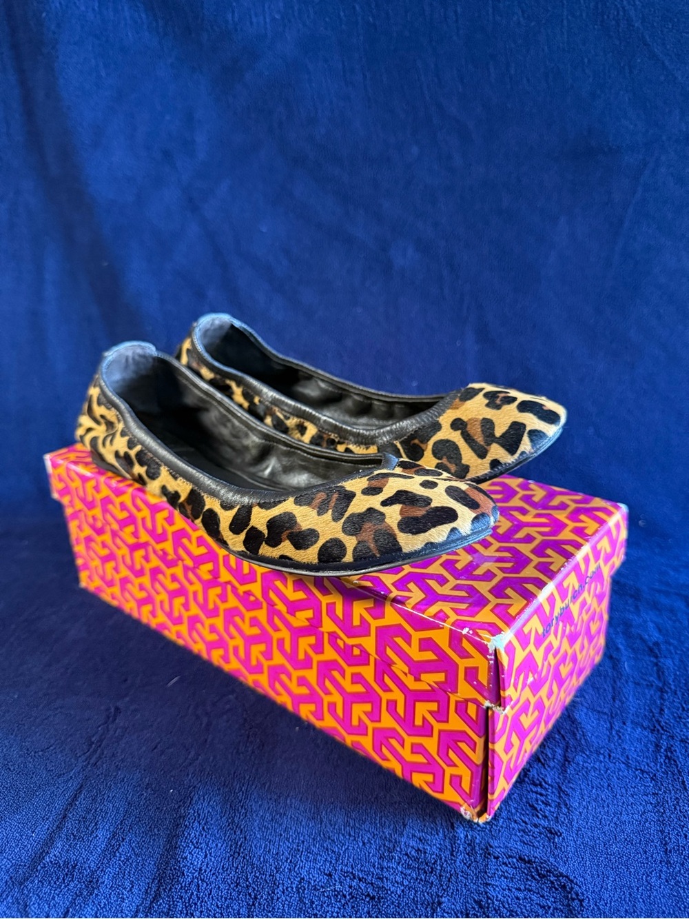 Leopard Print Ballet Flats - Black & Tan